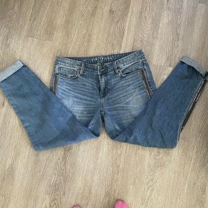 White House Black Market Sparkle Detail Cropped Boyfriend Jeans